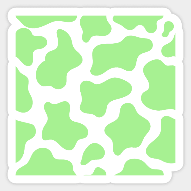 Green Pastel Cow Print Sticker by HeavenlyTrashy